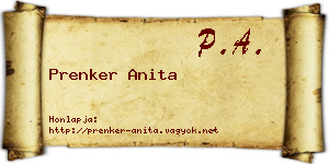 Prenker Anita névjegykártya